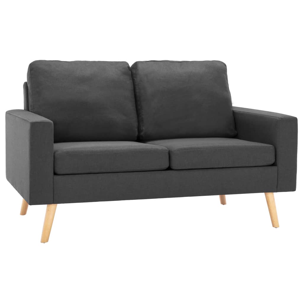 Ensemble de canapé 2 pièces en tissu gris foncé