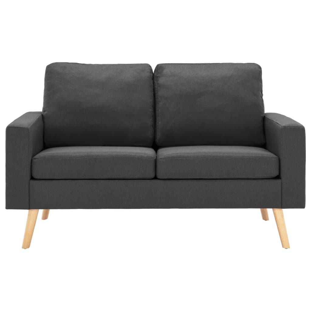 Ensemble de canapé 2 pièces en tissu gris foncé