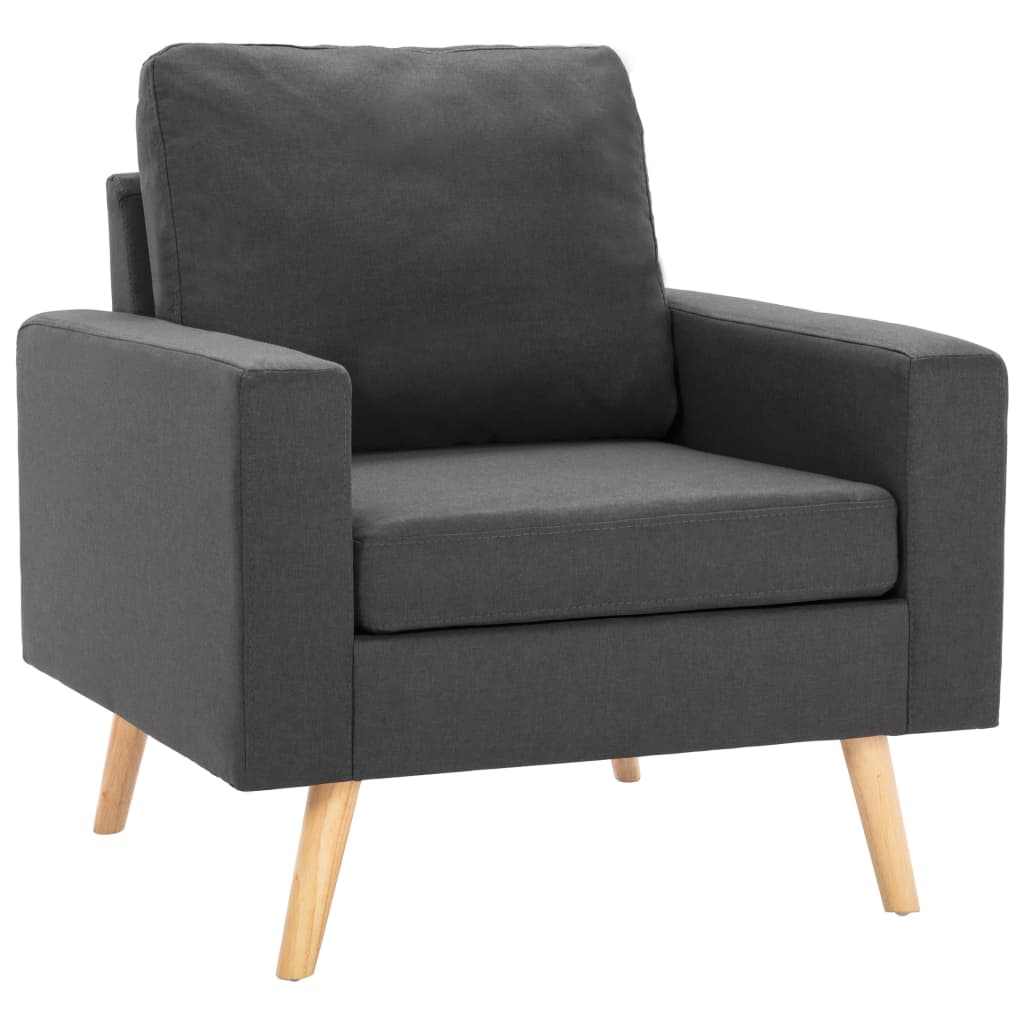 Ensemble de canapé 2 pièces en tissu gris foncé