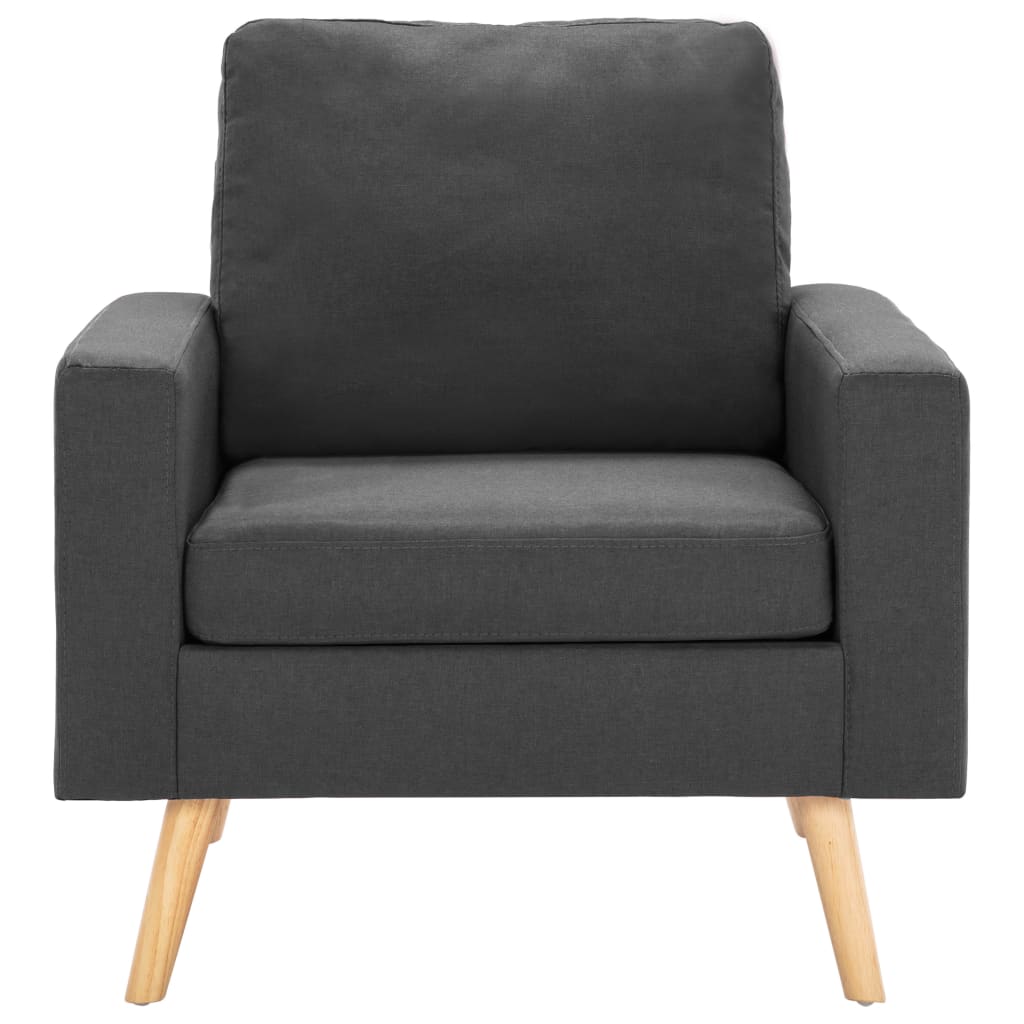 Ensemble de canapé 2 pièces en tissu gris foncé