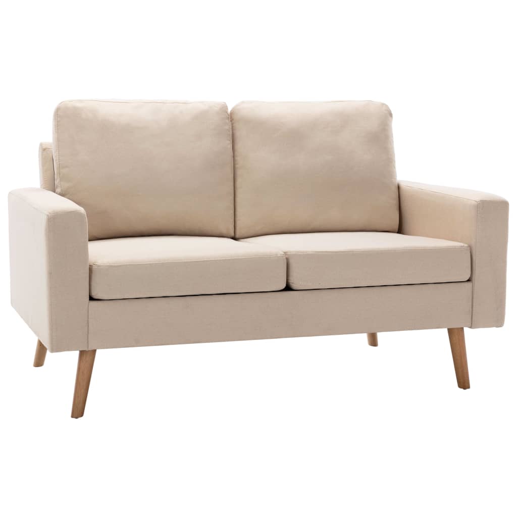 Ensemble de canapé 2 pièces en tissu crème