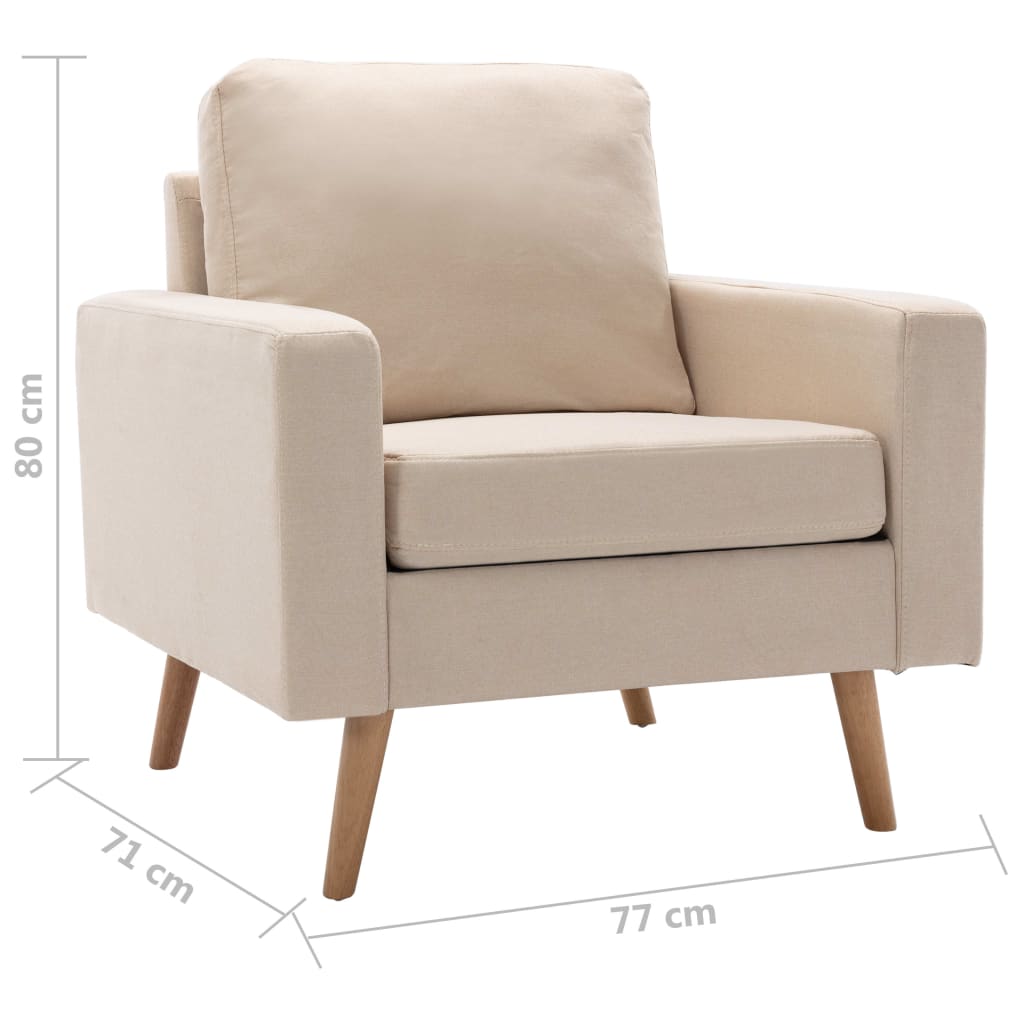 Ensemble de canapé 2 pièces en tissu crème