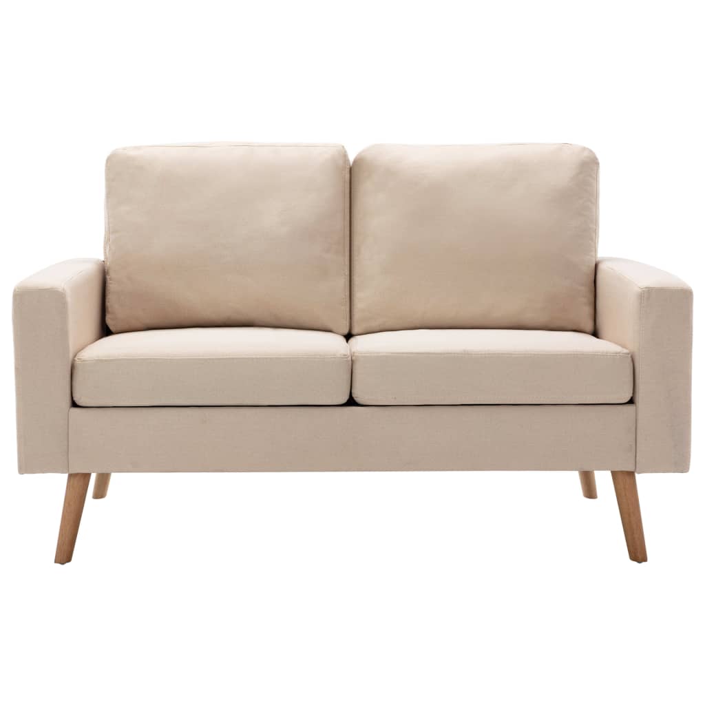 Ensemble de canapé 2 pièces en tissu crème