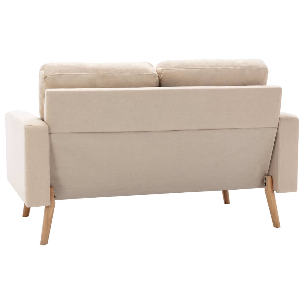 Ensemble de canapé 2 pièces en tissu crème
