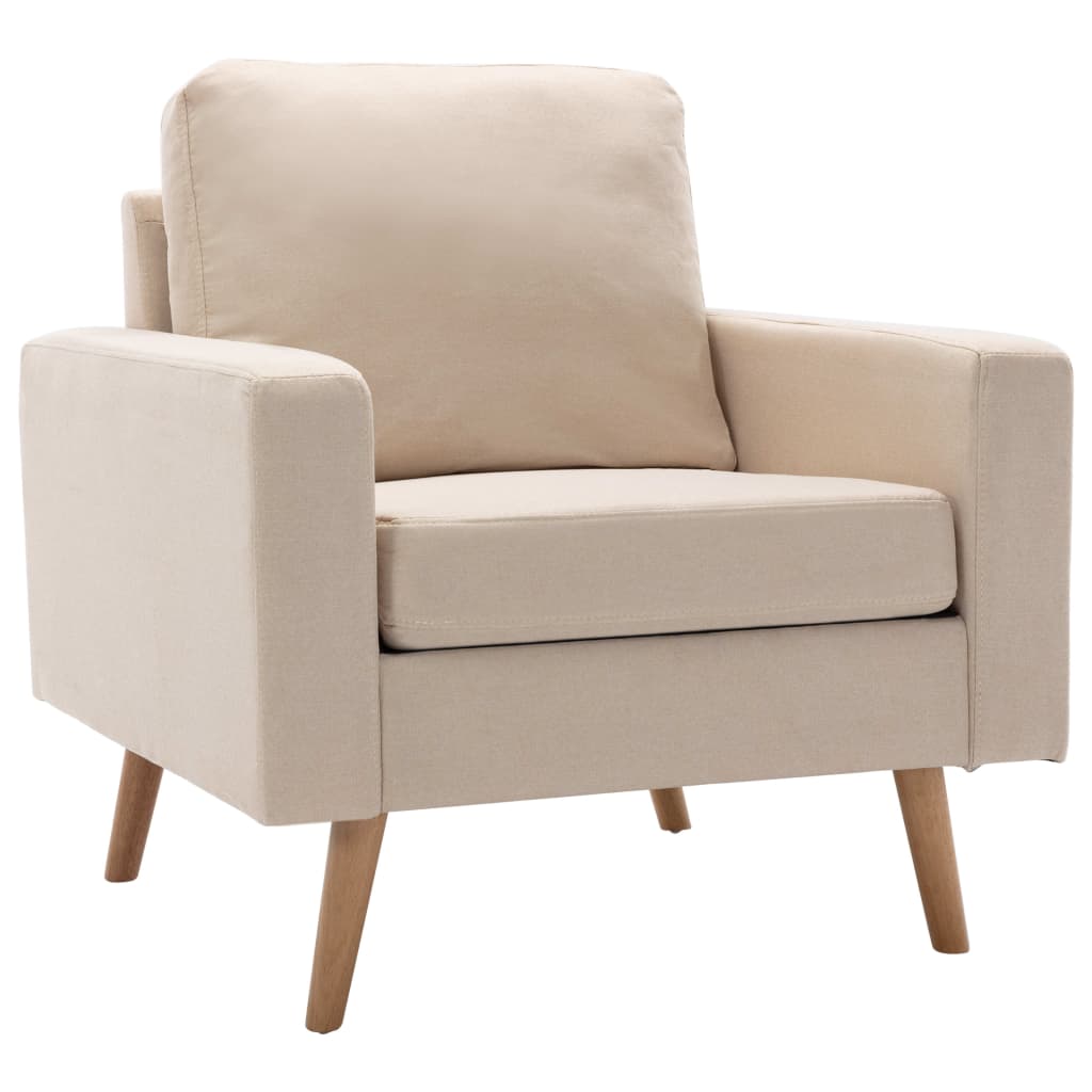 Ensemble de canapé 2 pièces en tissu crème