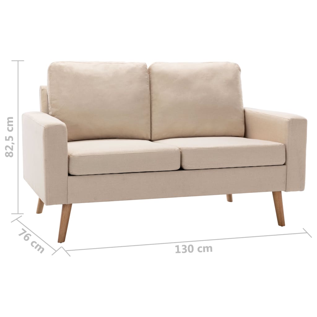 Ensemble de canapé 2 pièces en tissu crème
