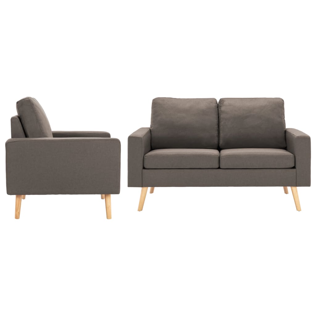 Ensemble de canapé 2 pièces en tissu taupe