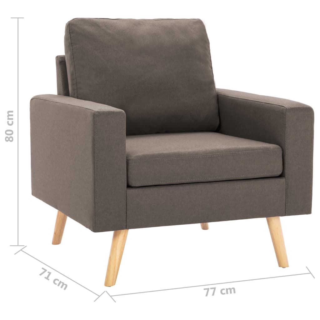 Ensemble de canapé 2 pièces en tissu taupe