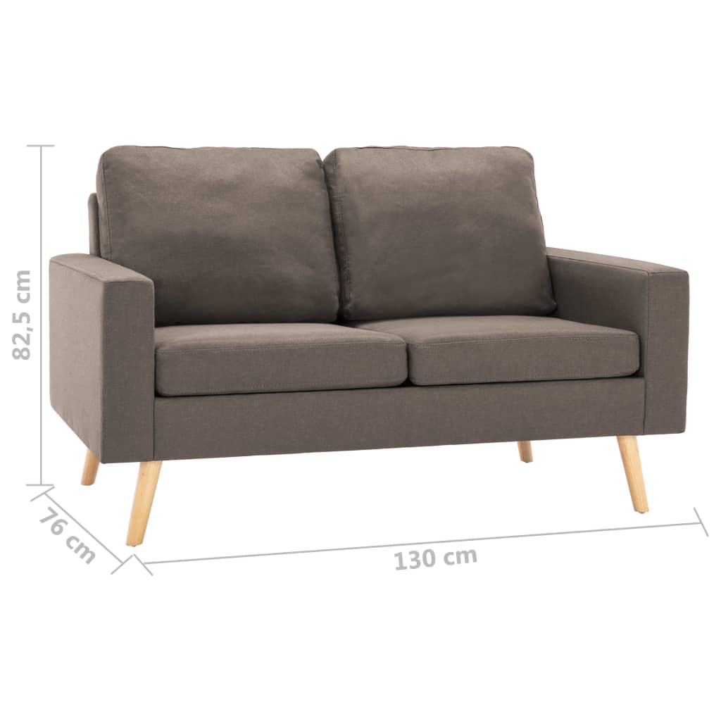 Ensemble de canapé 2 pièces en tissu taupe