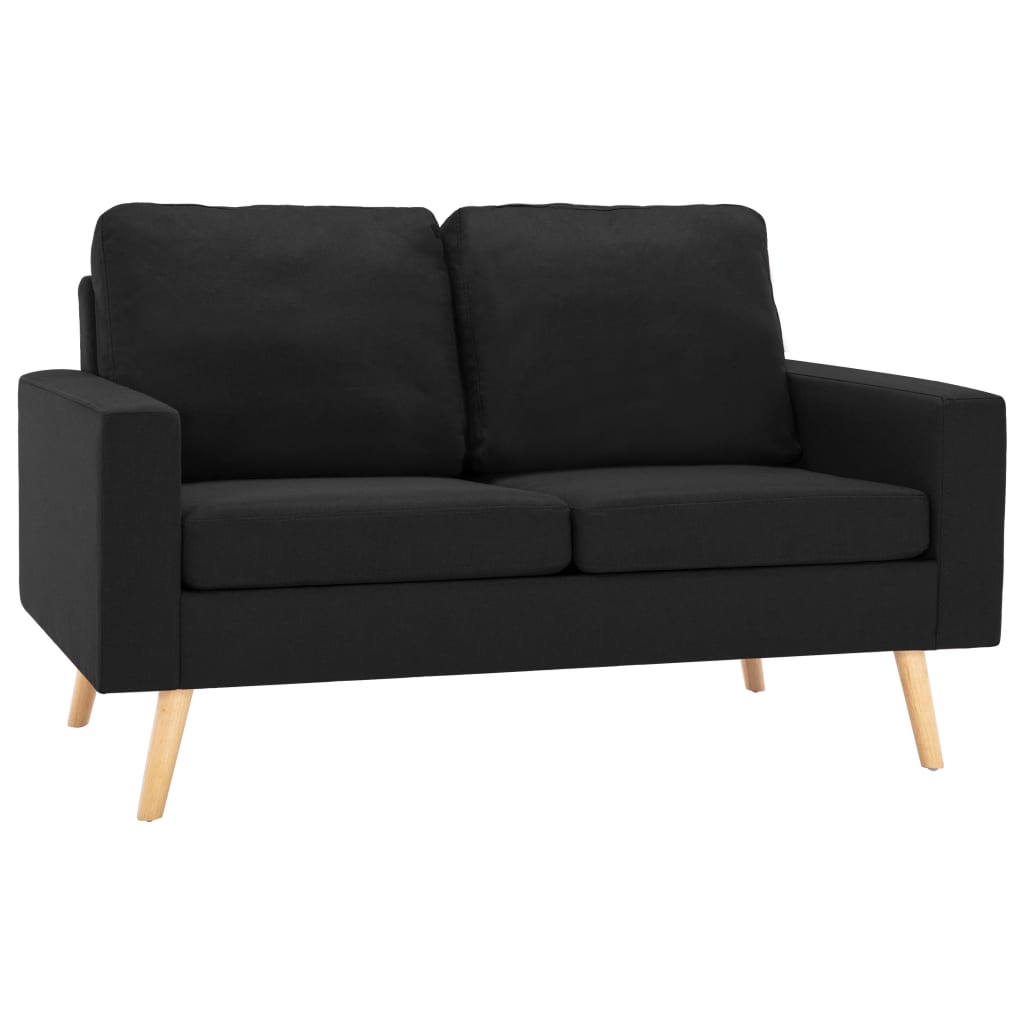 Ensemble de canapé 2 pièces en tissu noir