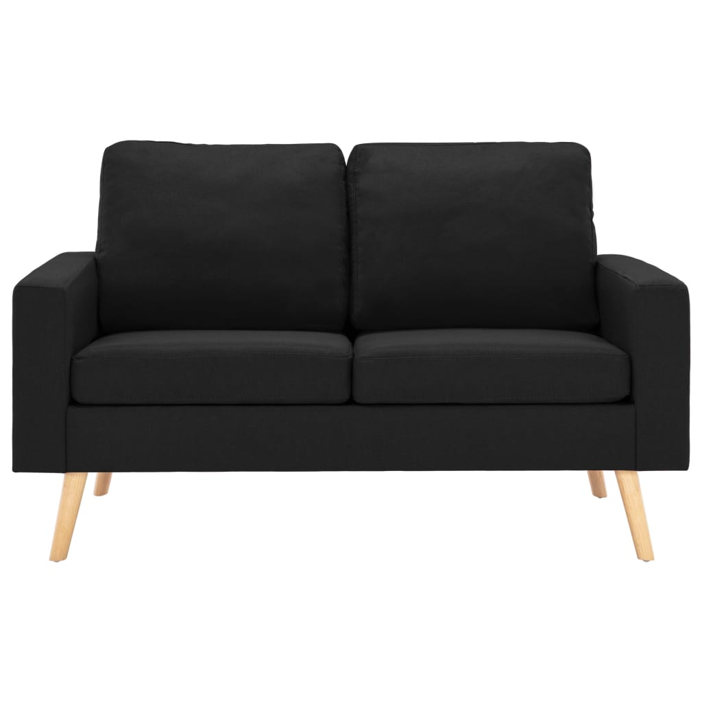 Ensemble de canapé 2 pièces en tissu noir