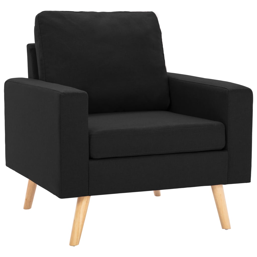 Ensemble de canapé 2 pièces en tissu noir