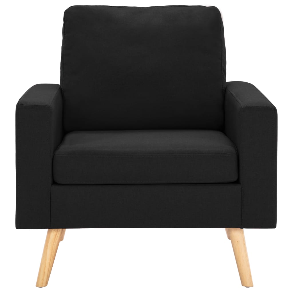 Ensemble de canapé 2 pièces en tissu noir