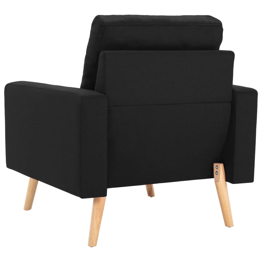 Ensemble de canapé 2 pièces en tissu noir