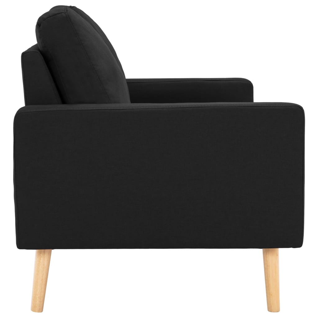 Ensemble de canapé 2 pièces en tissu noir