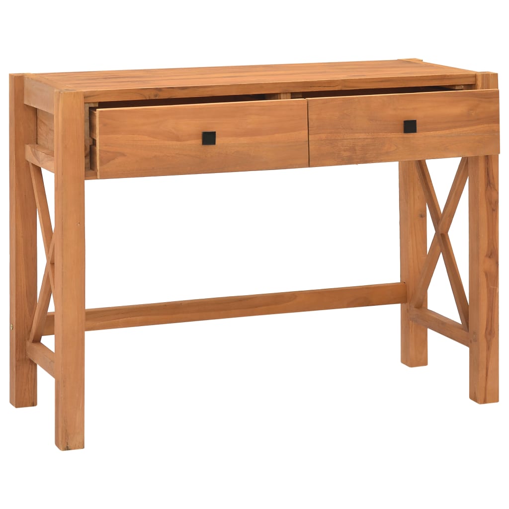 Bureau avec 2 tiroirs 100x40x75 cm en bois de teck