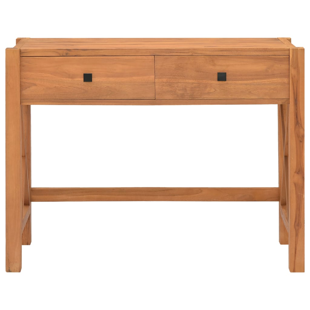 Bureau avec 2 tiroirs 100x40x75 cm en bois de teck