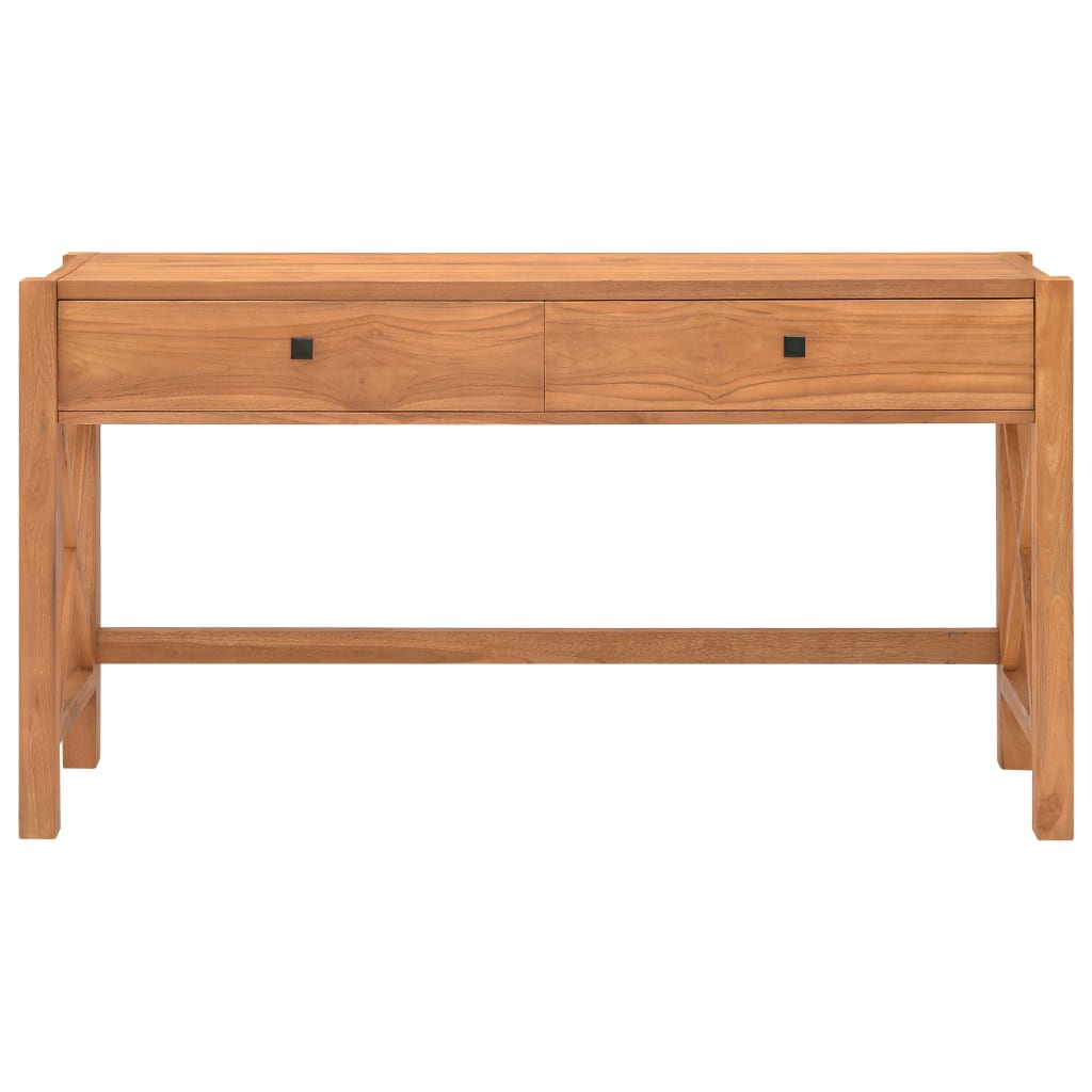 Bureau avec 2 tiroirs 140x40x75 cm en bois de teck