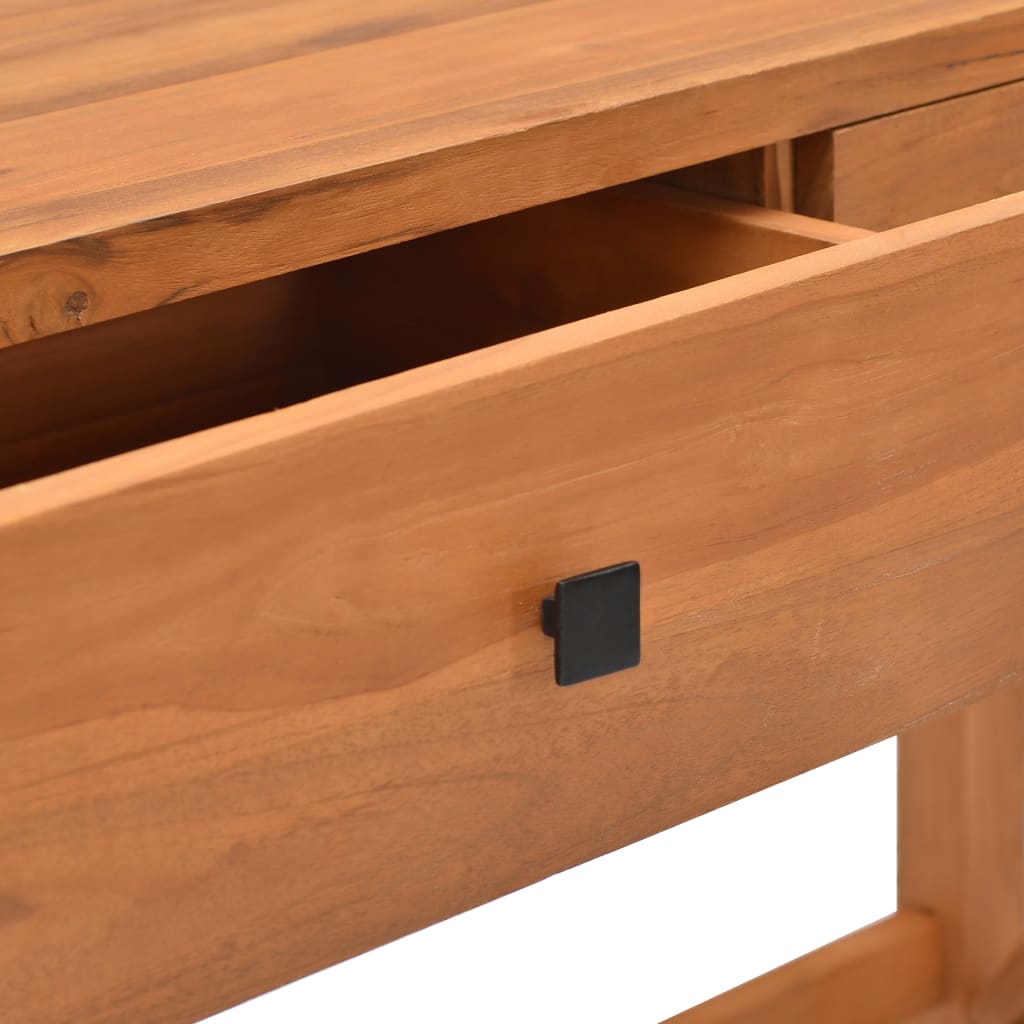 Bureau avec 2 tiroirs 140x40x75 cm en bois de teck