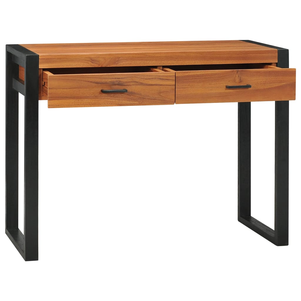 Bureau avec 2 tiroirs 100x40x75 cm en bois de teck