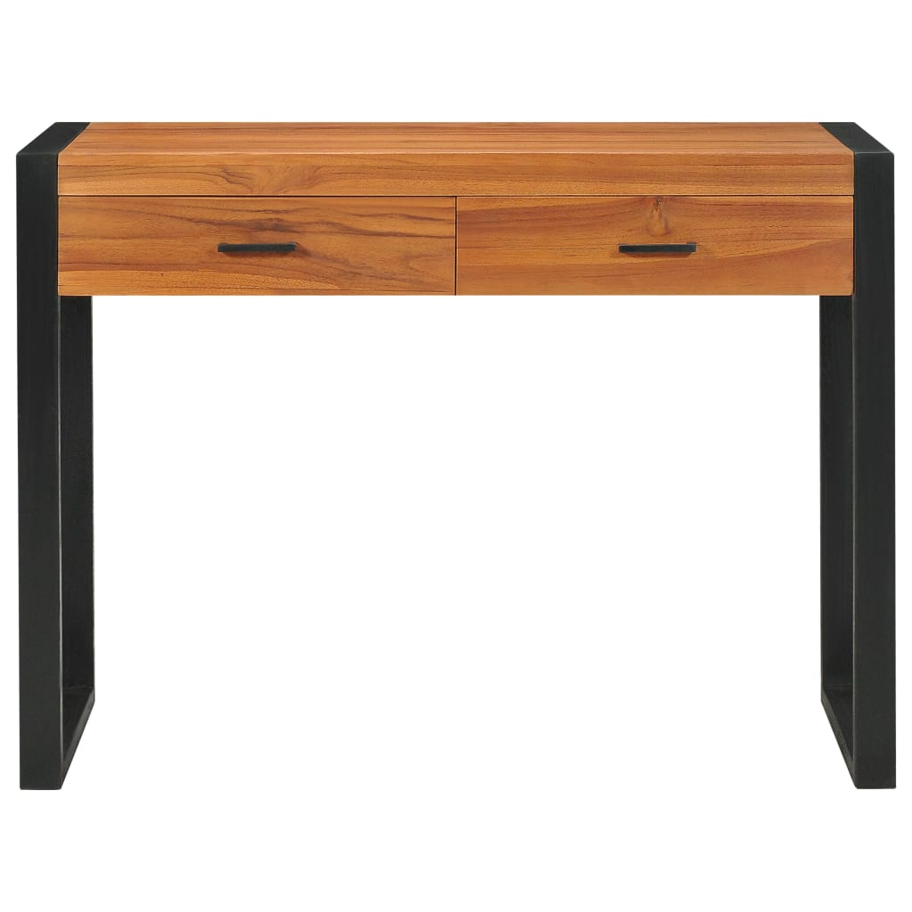 Bureau avec 2 tiroirs 100x40x75 cm en bois de teck