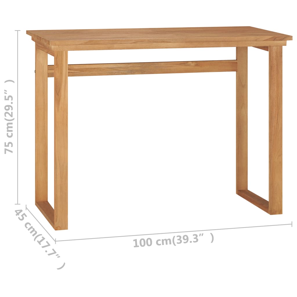 Schreibtisch 100x45x75 cm Massivholz Teak