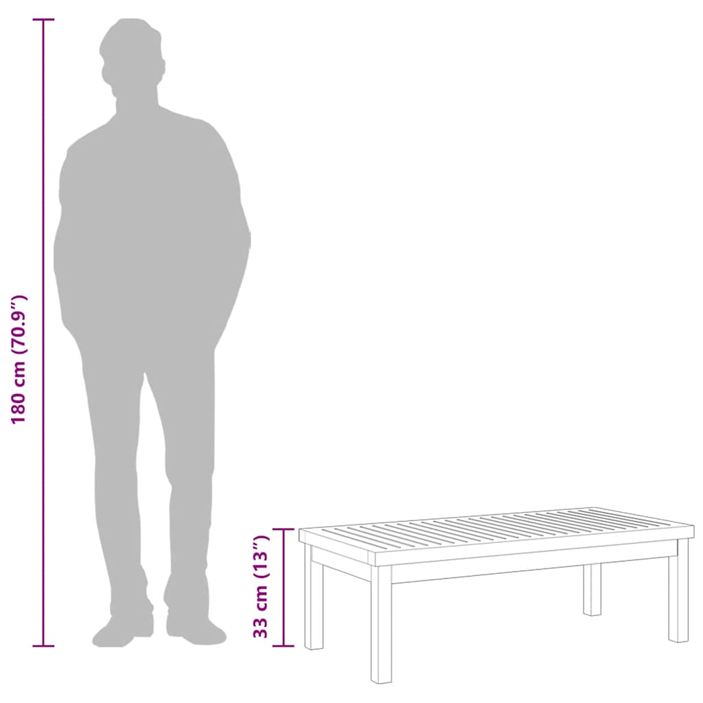Couchtisch 100x50x33 cm Massivholz Akazie