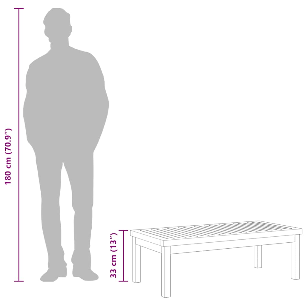 Couchtisch 100x50x33 cm Massivholz Akazie