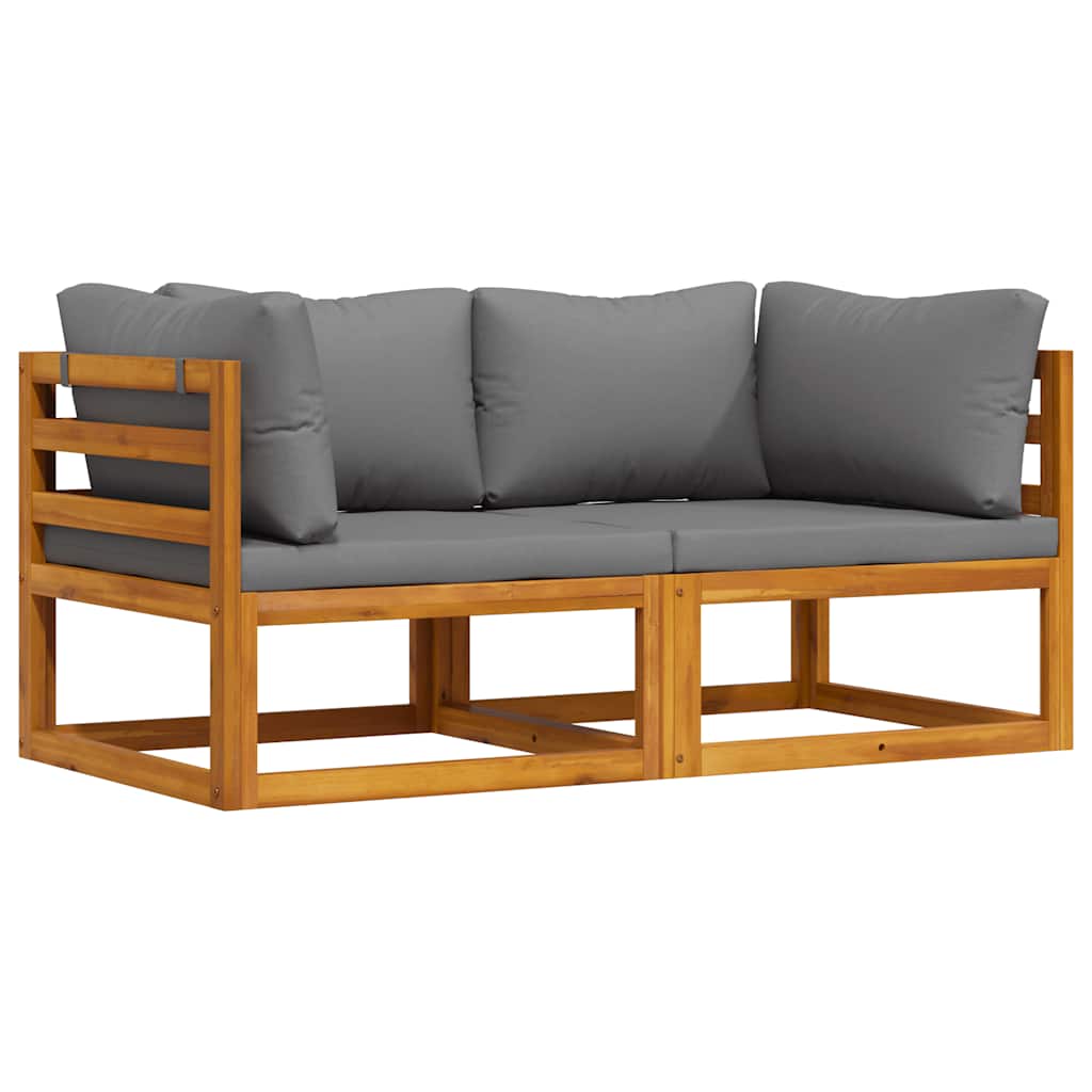 Modular-Ecksofas 2 Stk. mit Auflagen Dunkelgrau
