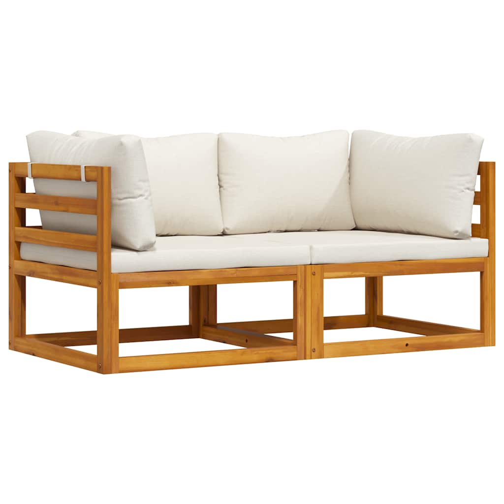 Modulare Ecksofas 2 Stk. mit Auflagen Cremeweiß