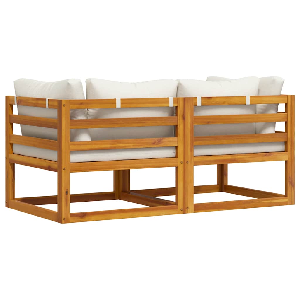 Modulare Ecksofas 2 Stk. mit Auflagen Cremeweiß