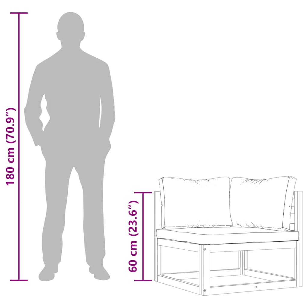 Modulare Ecksofas 2 Stk. mit Auflagen Cremeweiß