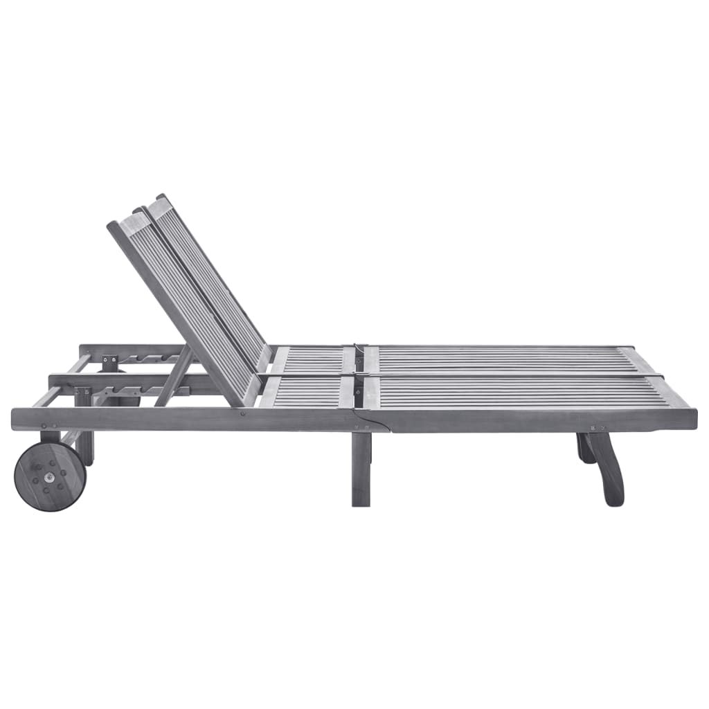 Chaise longue double en bois d'acacia massif