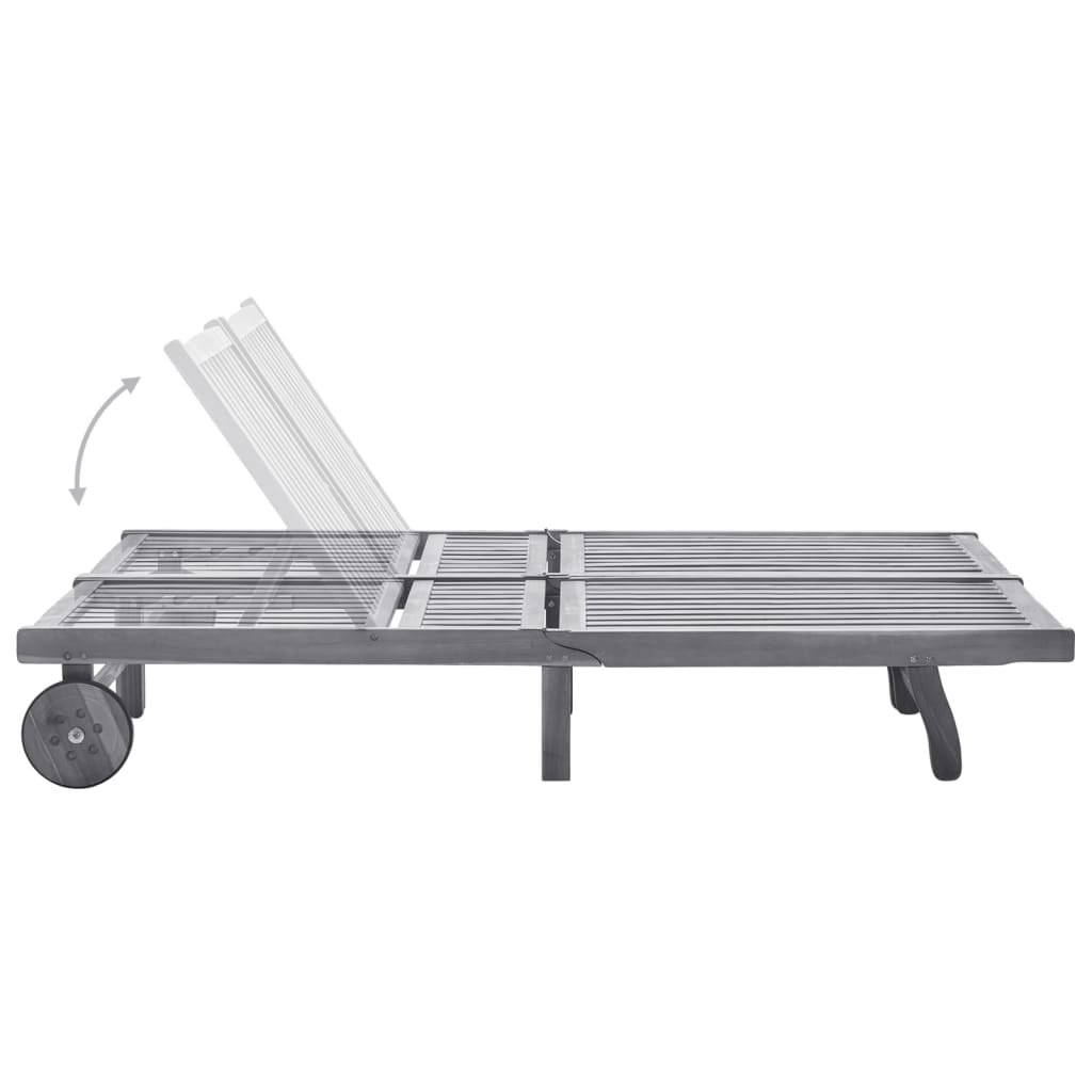 Chaise longue double en bois d'acacia massif