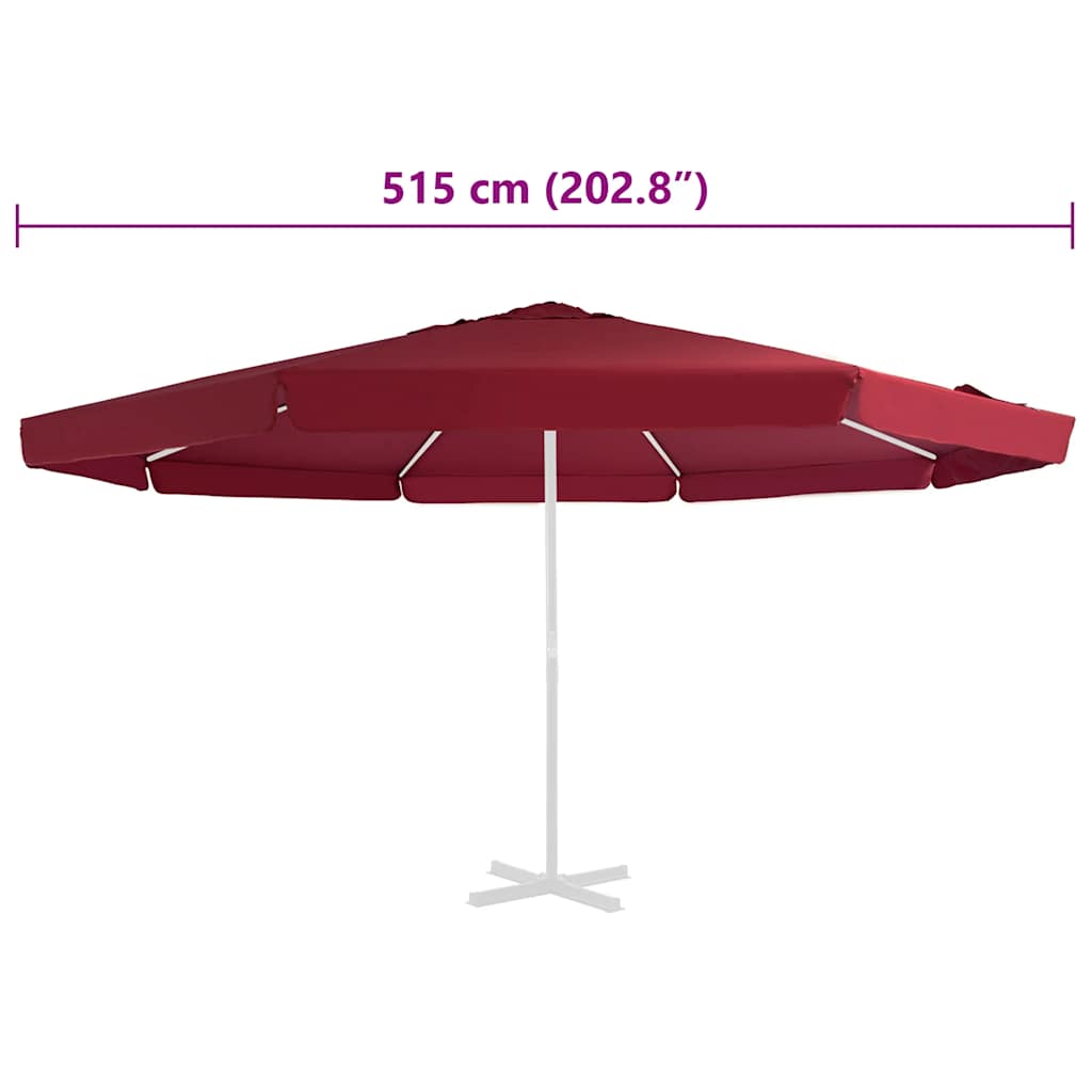 Ersatzbezug für Sonnenschirm Bordeauxrot 515 cm