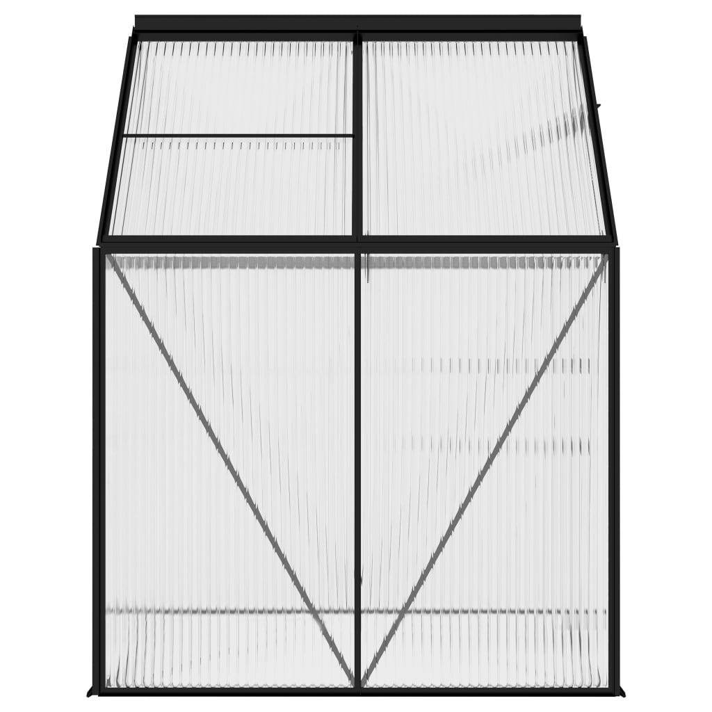 Lean-to greenhouse anthracite aluminum 2.47 m²