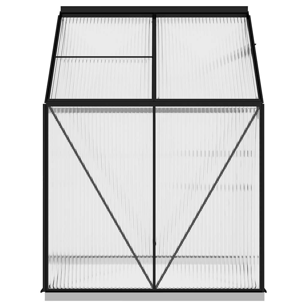 Anlehngewächshaus Anthrazit Aluminium 2,47 m²