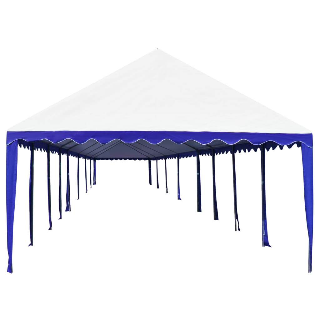 Gartenzelt PVC 6x16 m Blau und Weiß