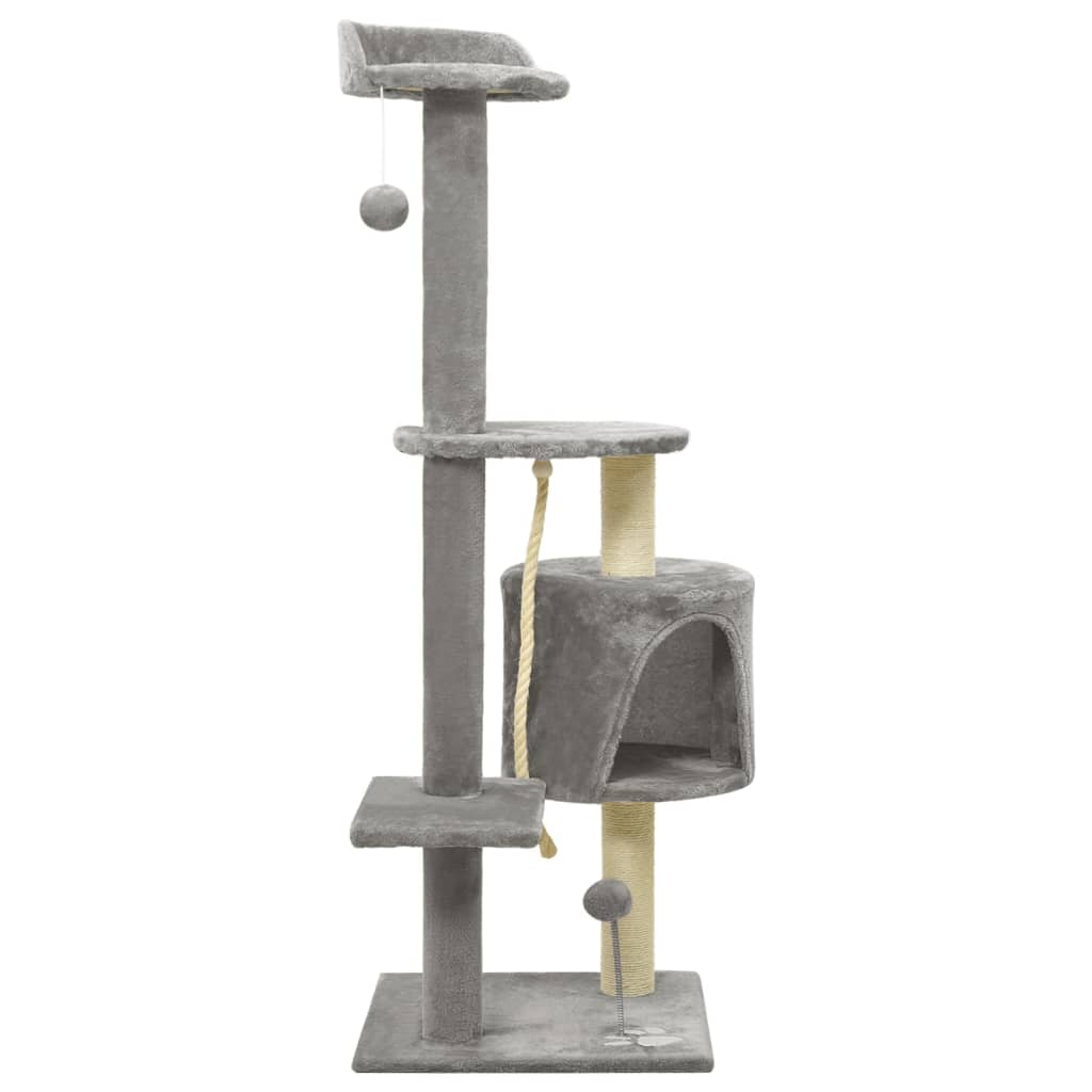 Katzenbaum mit Sisal-Kratzsäulen Grau 120 cm