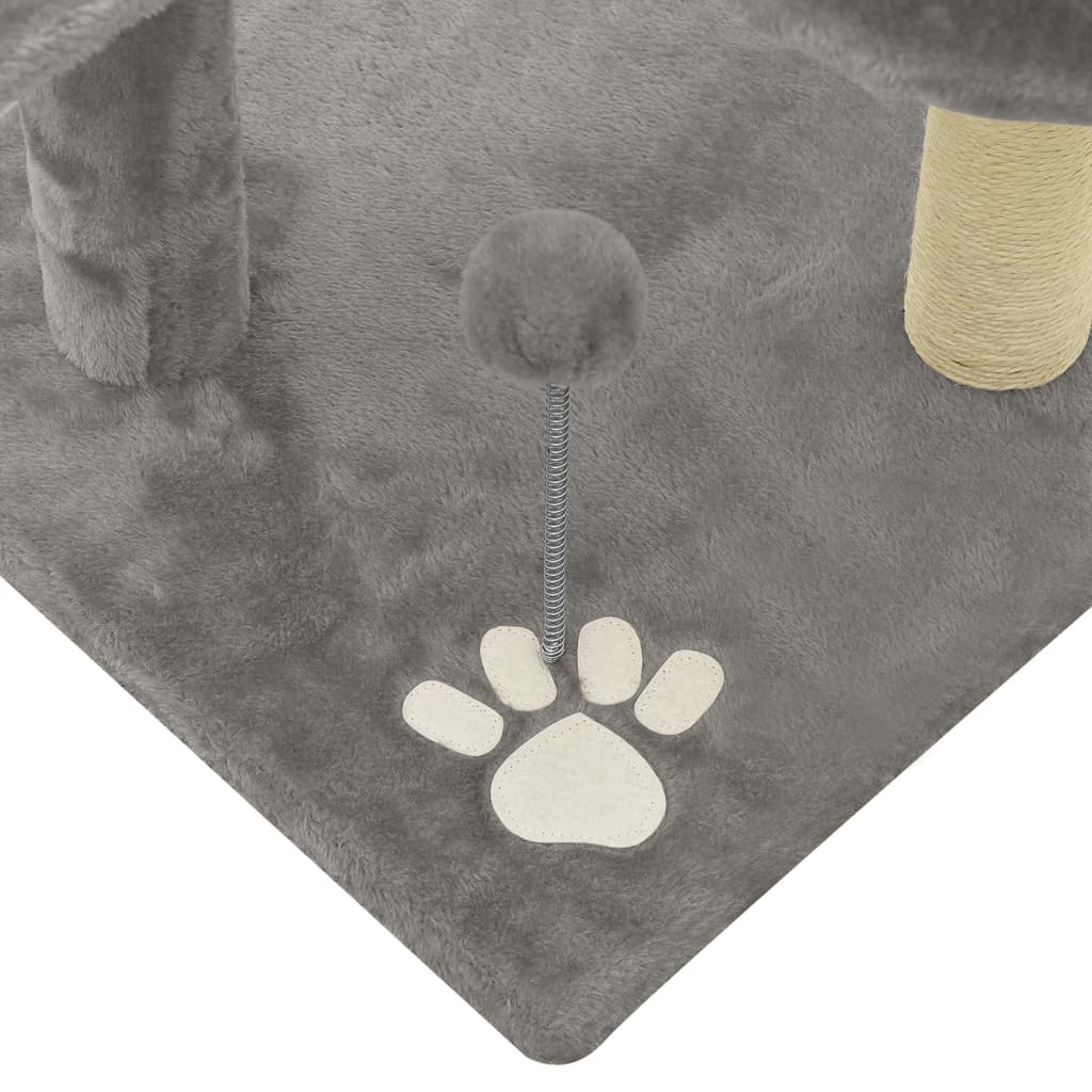 Katzenbaum mit Sisal-Kratzsäulen Grau 120 cm
