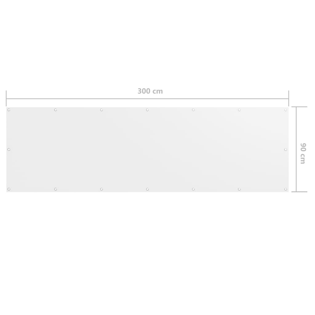 Balkon-Sichtschutz Weiß 90x300 cm Oxford-Gewebe