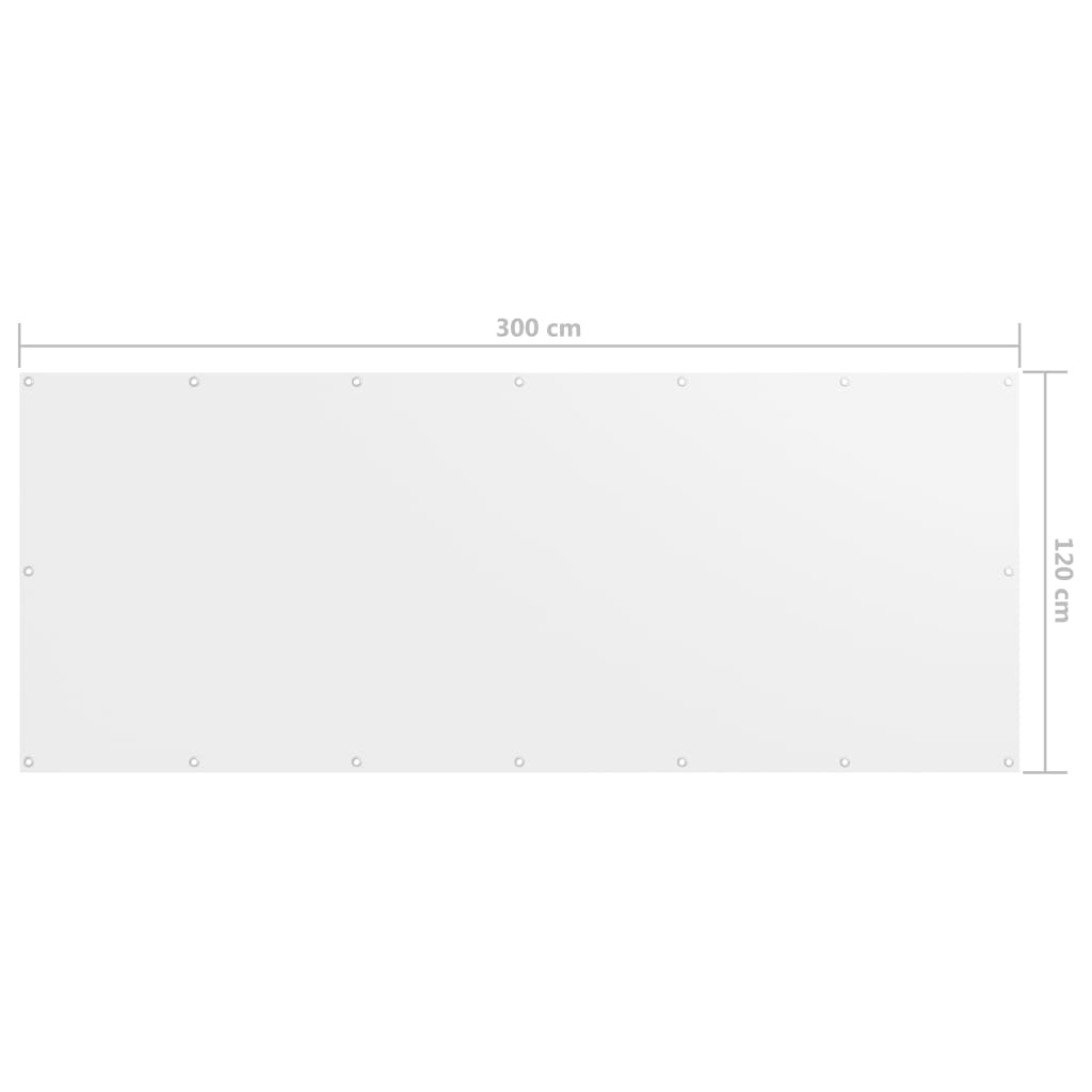 Balkon-Sichtschutz Weiß 120x300 cm Oxford-Gewebe
