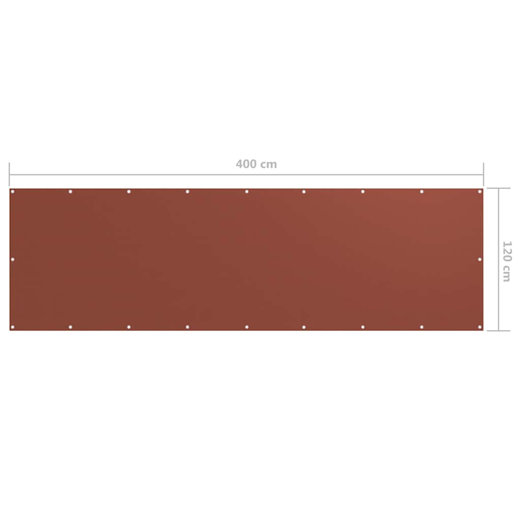 Balkon-Sichtschutz Terrakotta-Rot 120x400 cm Oxford-Gewebe