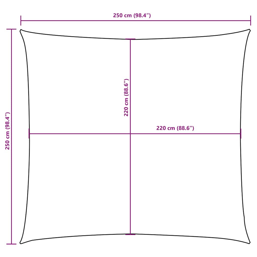 Sonnensegel Oxford-Gewebe Quadratisch 2,5x2,5 m Beige