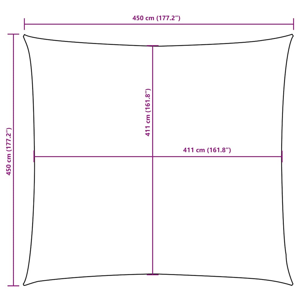 Sonnensegel Oxford-Gewebe Quadratisch 4,5x4,5 m Creme