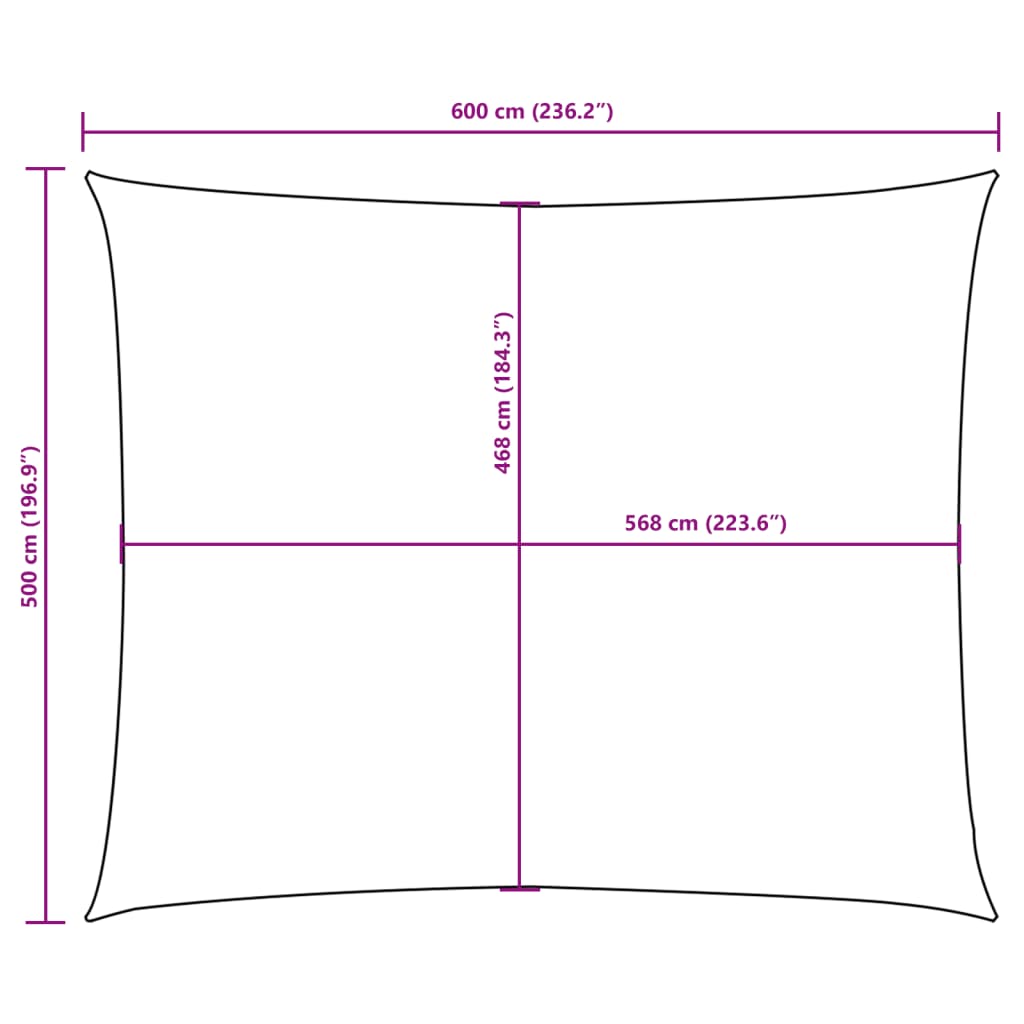 Sonnensegel Oxford-Gewebe Rechteckig 5x6 m Creme