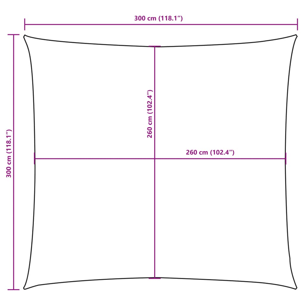 Sonnensegel Oxford-Gewebe Quadratisch 3x3 m Weiß