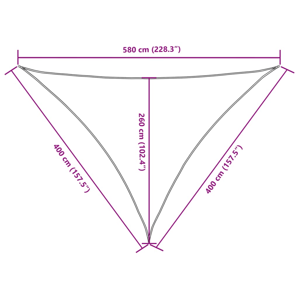 Sonnensegel Oxford-Gewebe Dreieckig 4x4x5,8 m Taupe