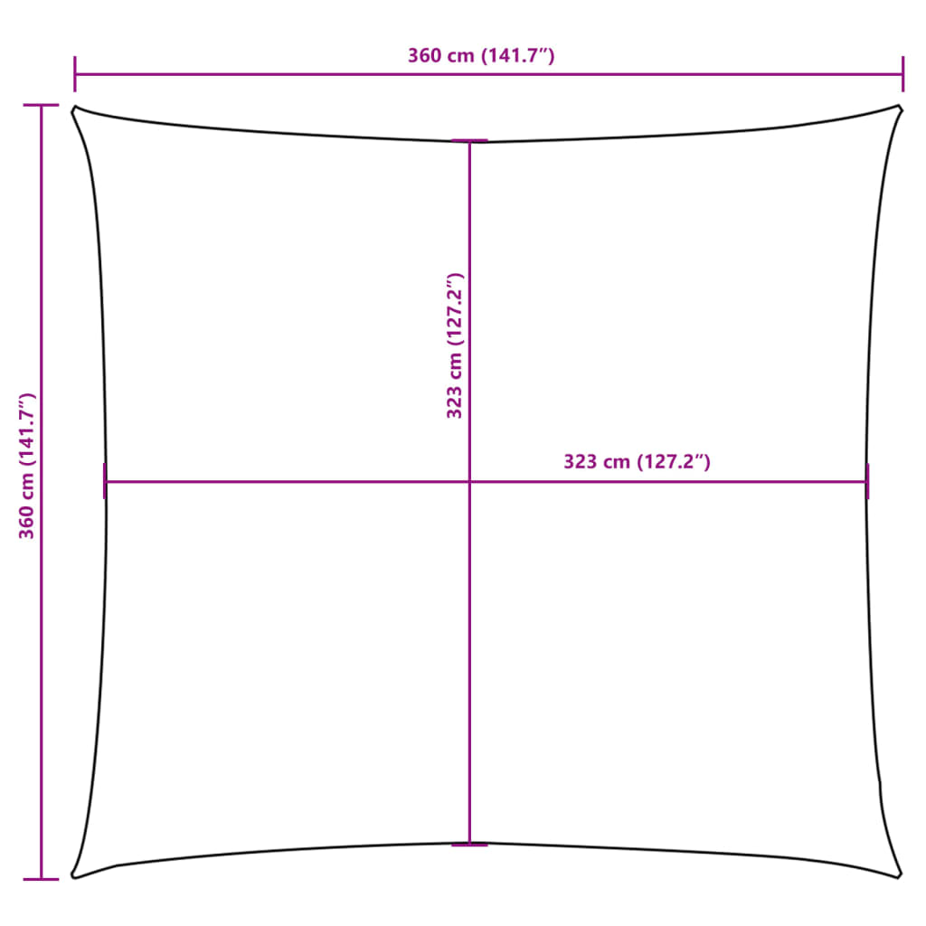 Sonnensegel Oxford-Gewebe Quadratisch 3,6x3,6 m Blau