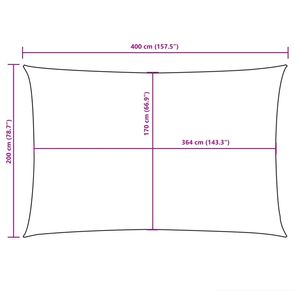 Sonnensegel Oxford-Gewebe Rechteckig 2x4 m Blau